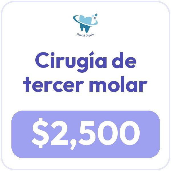 Promoción Cirugía de tercer molar (muela del juicio), $2,500.00